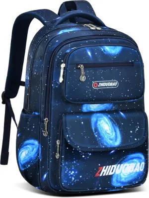 Primary School schoolbag with starry sky pattern For Boys, Large Capacity and Lightweight, Waterproof And Durable, Suitable for children aged 6-12 ， Casual Children's Bag