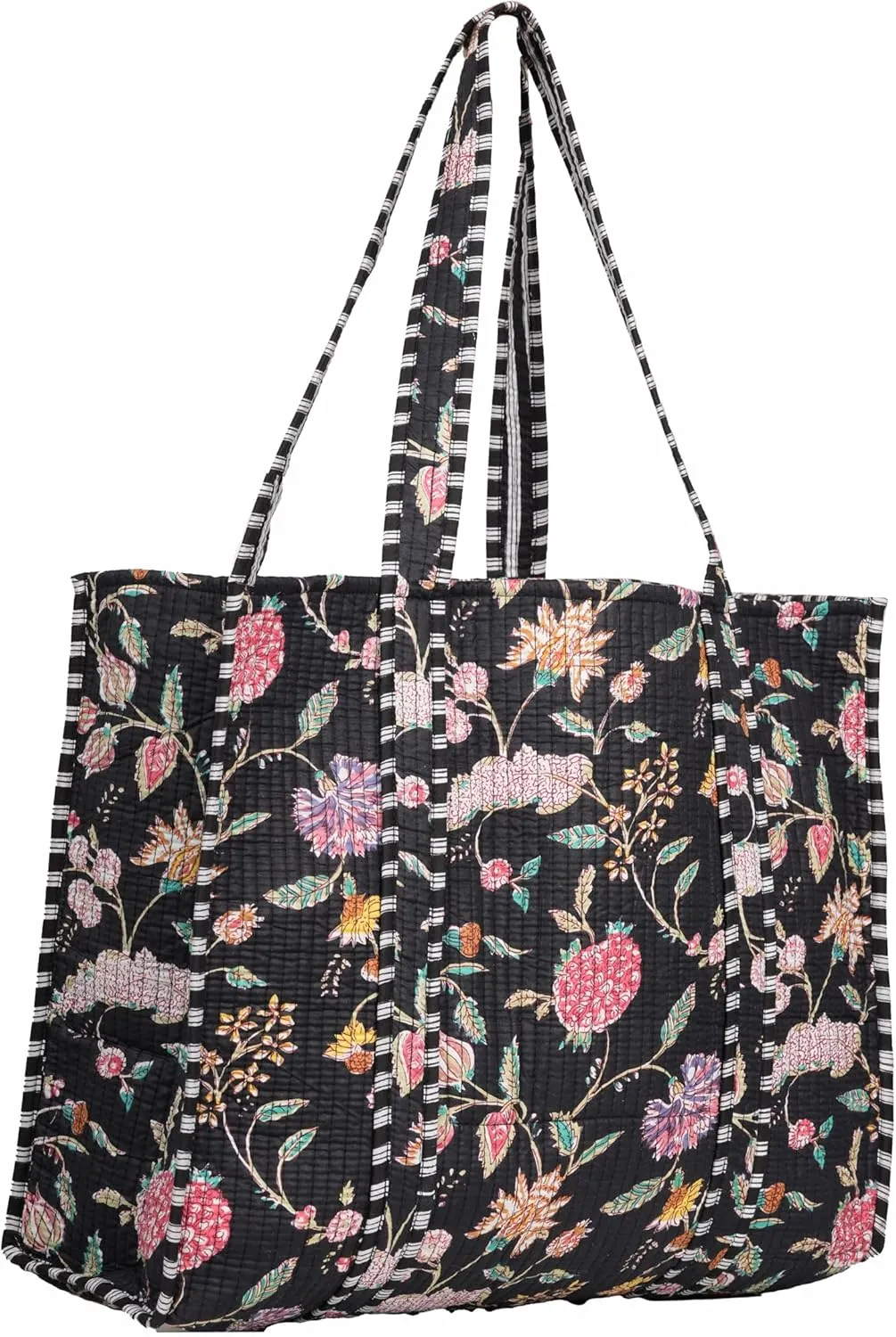 Printed Cotton Tote Bag Lightweight Travel Bag Grocery Shopping Tote Bag Handmade Boho Bag Quilted Tote Bag Market Bag