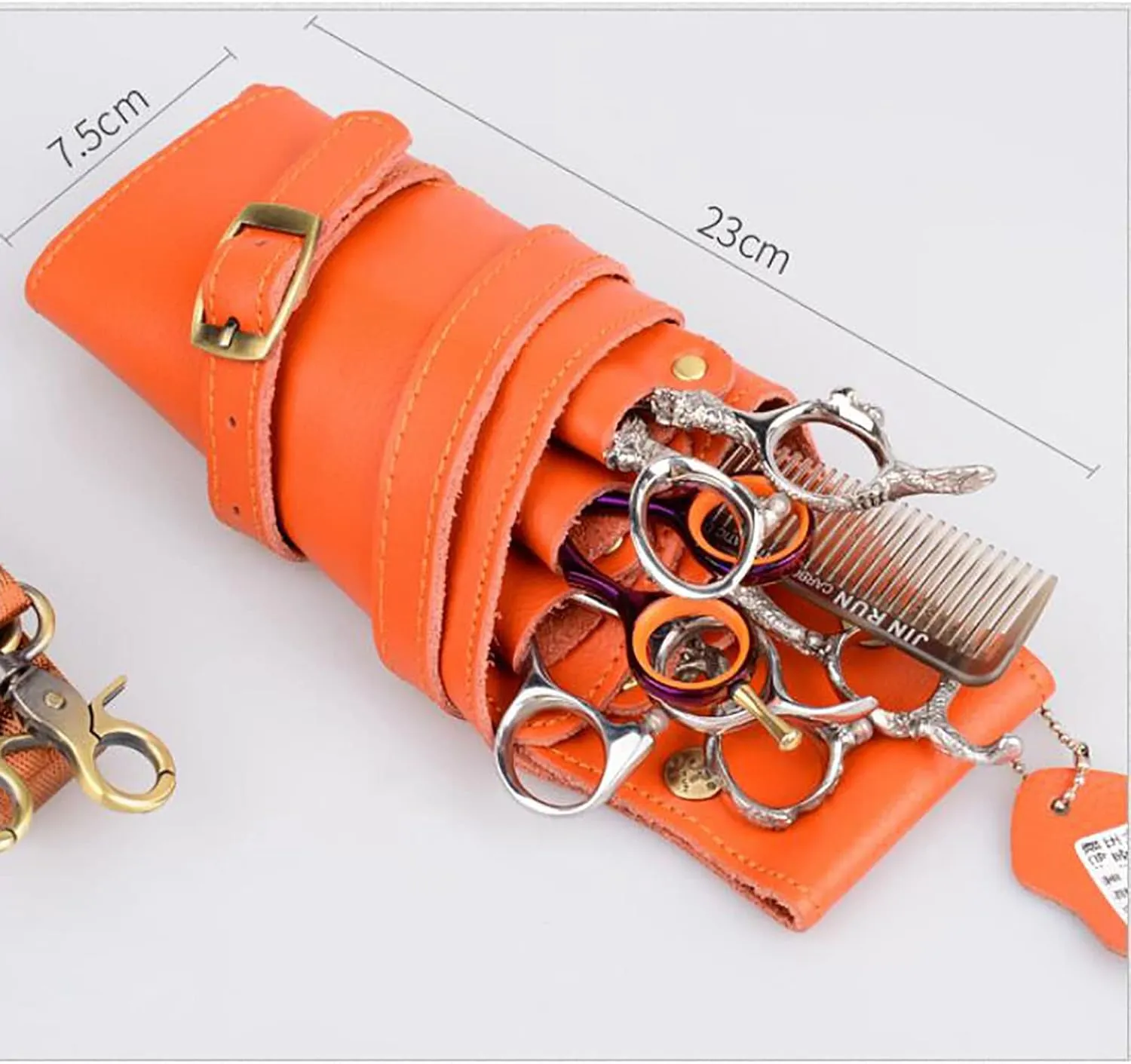 Professional Shear Pouch Hair Comb Container Waist Toolbag Hairdresser Designer Session Bag Box,Hairdressing Scissor Case Belt Barber Tool Bag Brown