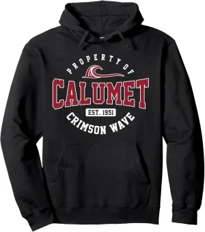 Property of Calumet College Crimson Wave Athletics Vintage Pullover Hoodie