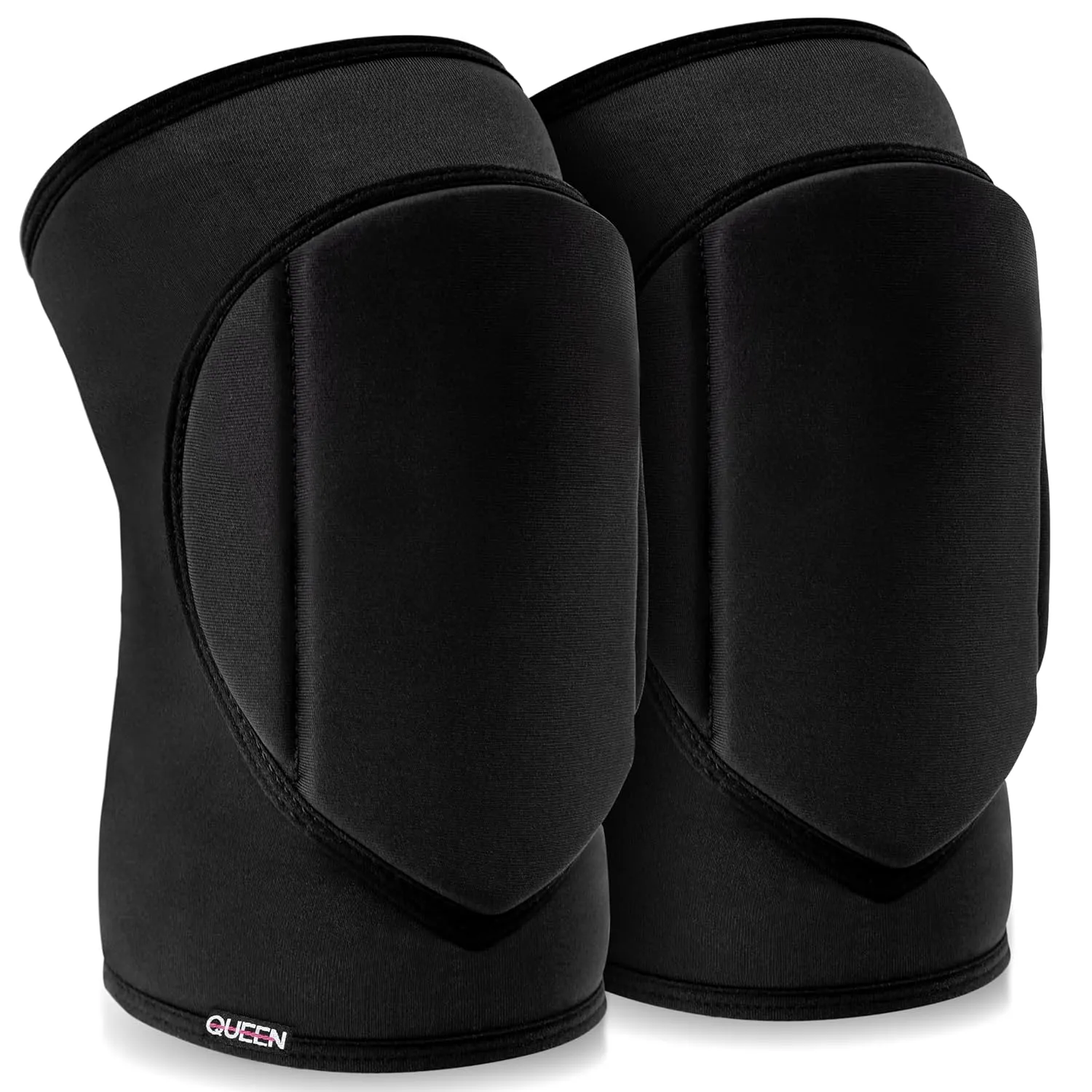 Queen Wear – Sleek Black – Pole Dance Knee Pads Perfect Woman Protection for Ballet Modern Dance and Indoor Sports (L)
