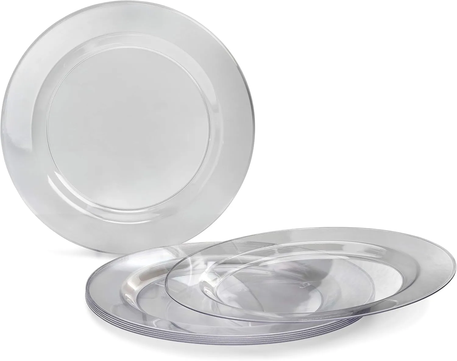 " OCCASIONS " 240 Plates Pack,(120 Guests) Heavyweight Wedding Party Disposable Plastic Plates Set -120 x 10.5'' Dinner   120 x 7.5'' Salad/Dessert (Plain Clear)