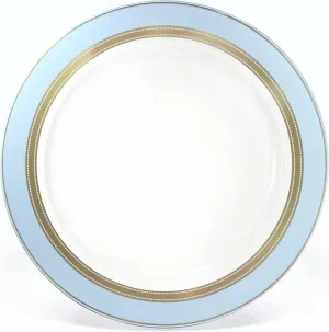 " OCCASIONS " 40 Piece Chargers pack Wedding Party 12'' Disposable Plastic Charger Plates/Chargers (Ritz Blue & Gold)