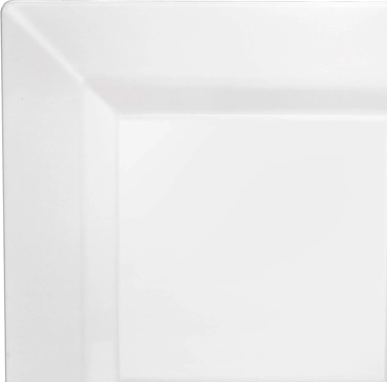" OCCASIONS " 40 Plates Pack, Heavyweight Disposable Wedding Party Plastic Plates (10.75'' Large Dinner Plate, Square white)