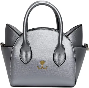 QZUnique Cat Purse for Women Cute Top Handle Shoulder Bag for Teens Girls Pu Leather Gothic Handbag Crossbody Bag