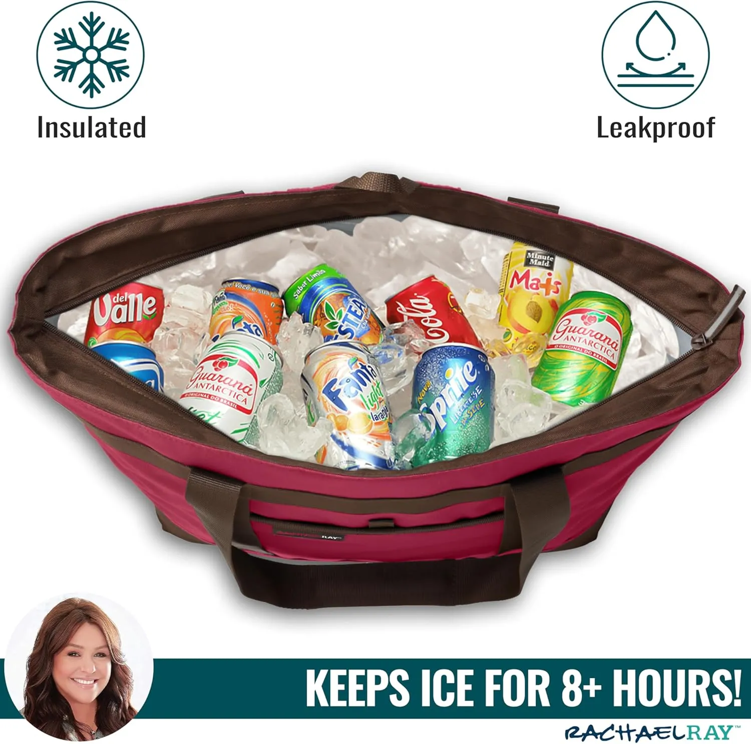 Rachael Ray Jumbo Chillout Thermal Tote, Insulated Soft Sided Cooler Bag