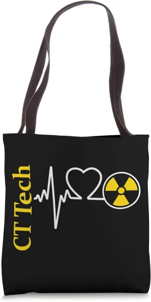 Radiology CT Tech Nuclear Radiation Heartbeat EKG Pulse Love Tote Bag