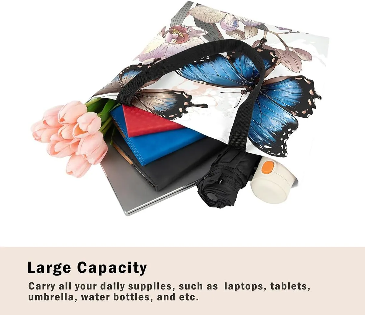Rainbow Canvas Tote Bag for Women,Love Hearts Duffle Bag Colorful Cartoon Raindrop Reusable Grocery Shoulder Bag