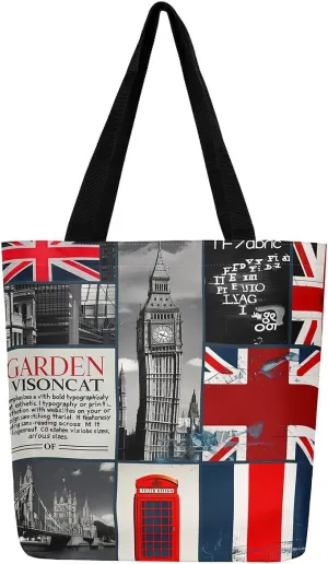 Rainbow Canvas Tote Bag for Women,Love Hearts Duffle Bag Colorful Cartoon Raindrop Reusable Grocery Shoulder Bag