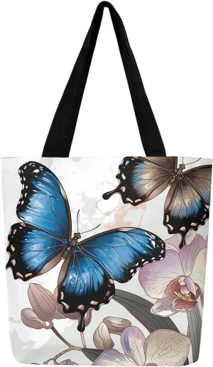 Rainbow Canvas Tote Bag for Women,Love Hearts Duffle Bag Colorful Cartoon Raindrop Reusable Grocery Shoulder Bag