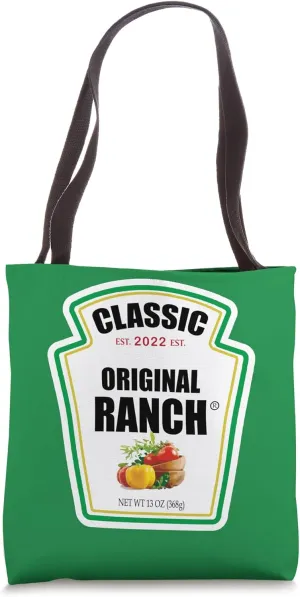 Ranch Sauce Green Salad Dressing Halloween Costume Matching Tote Bag