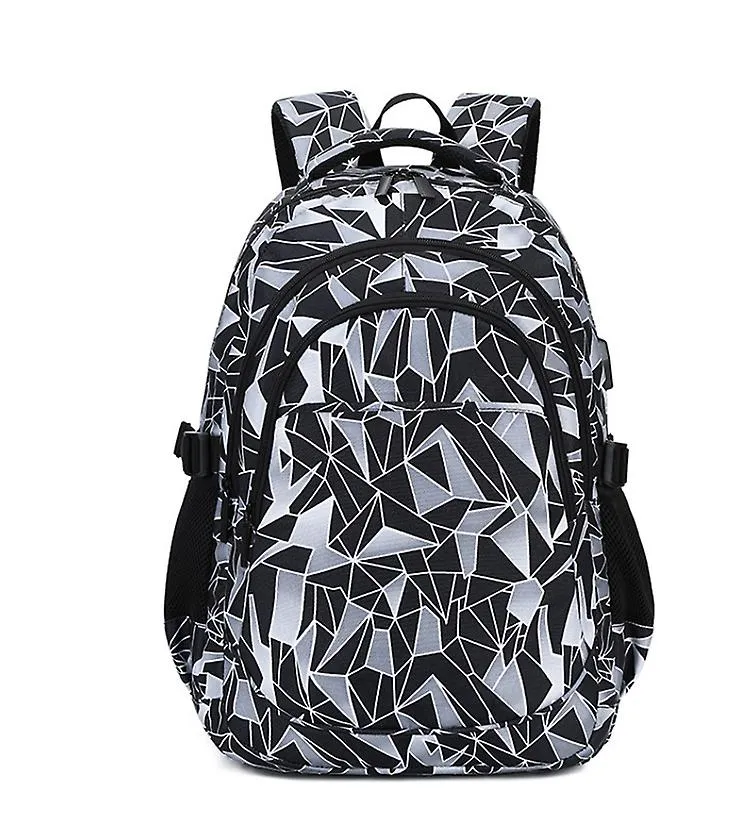 Red 30*12*40Cm School Bag Travel Backpack Student Schoolbag With Usb Interface Zf1164