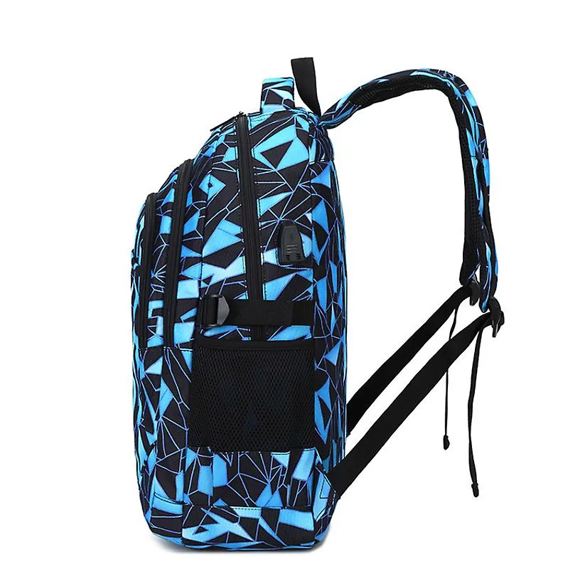 Red 30*12*40Cm School Bag Travel Backpack Student Schoolbag With Usb Interface Zf1164
