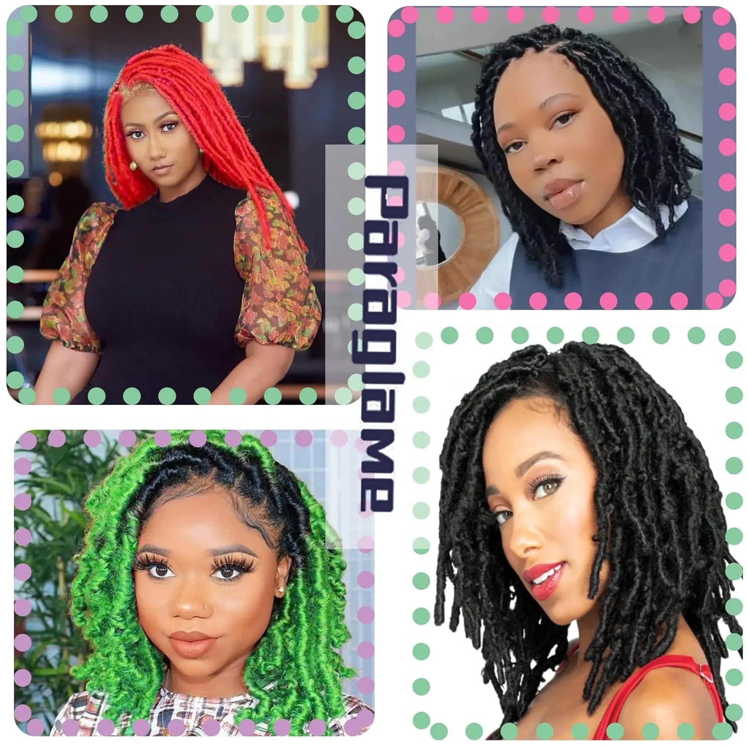 Red Faux Locs 8 Inch Soft Locs Crochet Hair for Kids, Pre-looped Short Goddess Locs Crochet Hair Extensions for Women(8Inch, 6Packs)