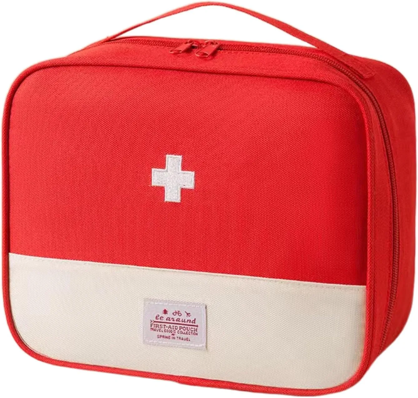 Red First Aid Bag Empty 1st Aid Bag Medical Travel Case First Responder Emergency Storage Compact Medicine Bags for Car Home Office Kitchen Sport Outdoors (Red)
