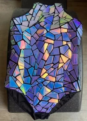 Reflective TPU Laser Colorful Material Mirror Fabric Dress Skirt Leotard Ladies Dance Costume Performance Clubwear Party