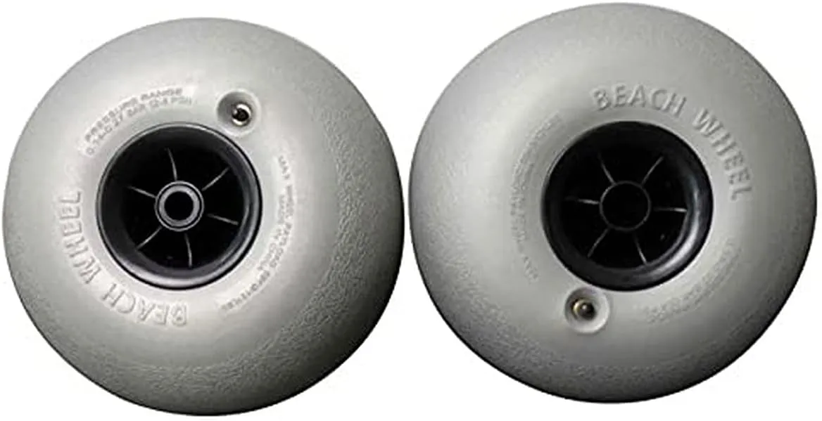 Replacement Beach Balloon Wheels for 26mm axle, Gray, Sand Tires for Kayak Carts, Canoe Trolley
