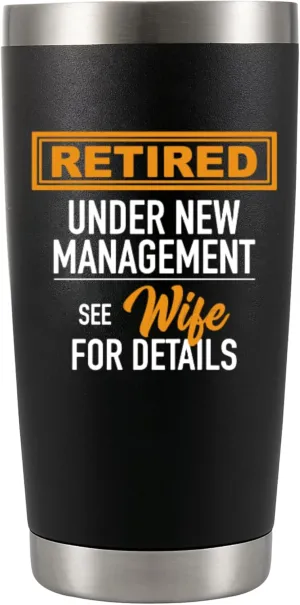 Retirement Gifts for Men-20 Oz Insulated Tumbler Teacher Retirement Gifts, Happy Retirement Gifts for Men, Friends, Bosses, Doctors, Mom, Grandpa, Coworkers, Medium