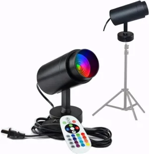 RGB Photography Lighting Spotlight LED Video Light Continuous Output Studio Lighting with Remote Adjustable Focus (Black)…