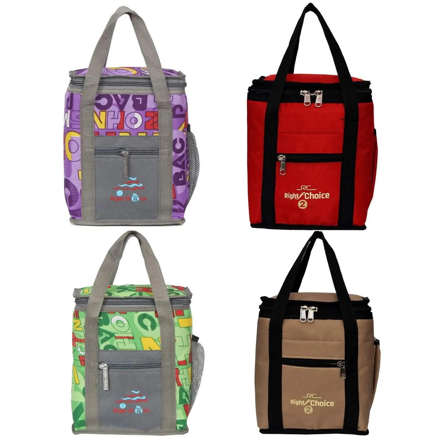 Right choice denim carry on tote lunch bags combo (4 colors) - pack of 4