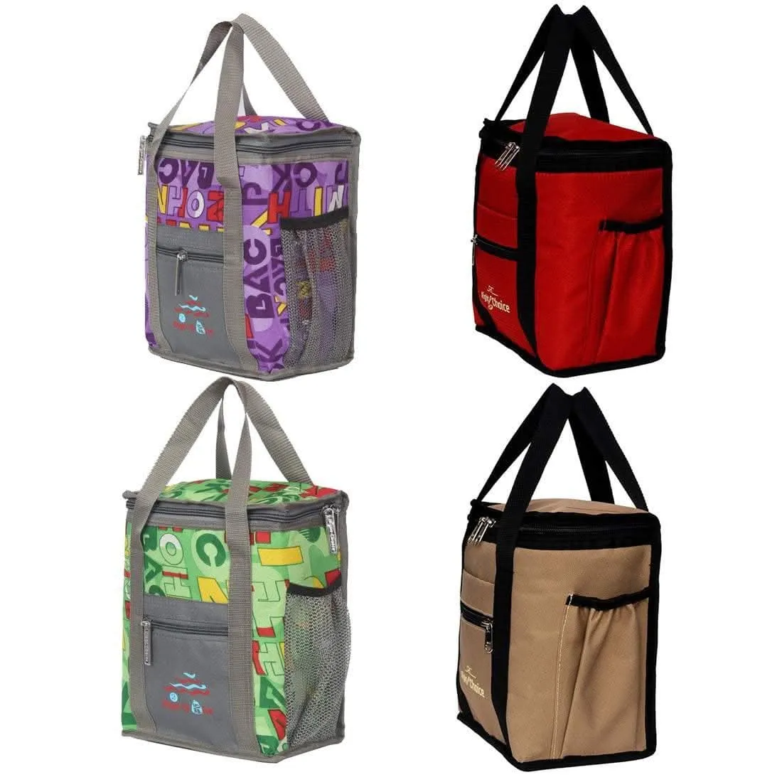 Right choice denim carry on tote lunch bags combo (4 colors) - pack of 4