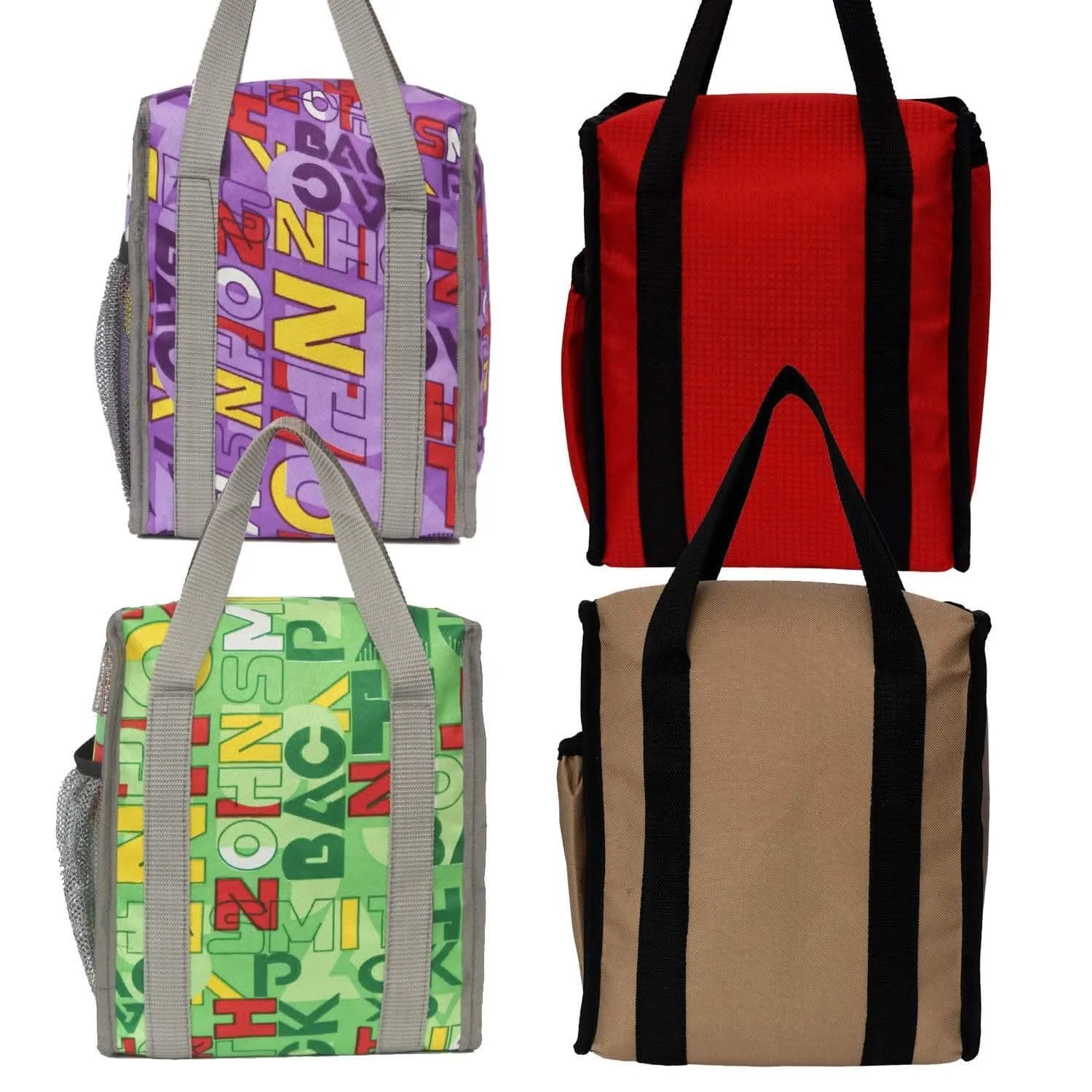 Right choice denim carry on tote lunch bags combo (4 colors) - pack of 4