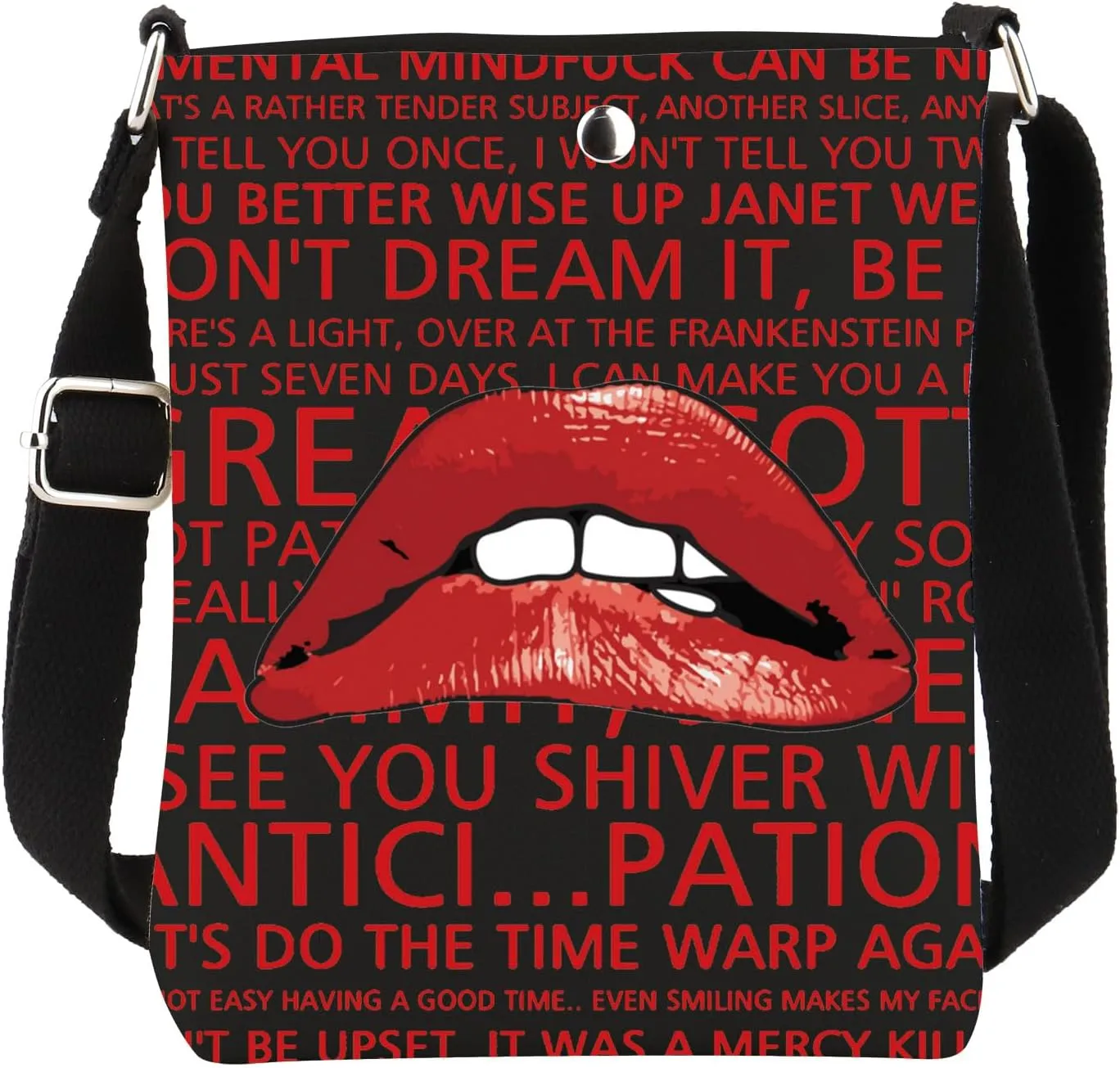 Rocky Horror Lips Crossbody Bag Horror Picture Show Lips Inspired Gift Tv Show Merch