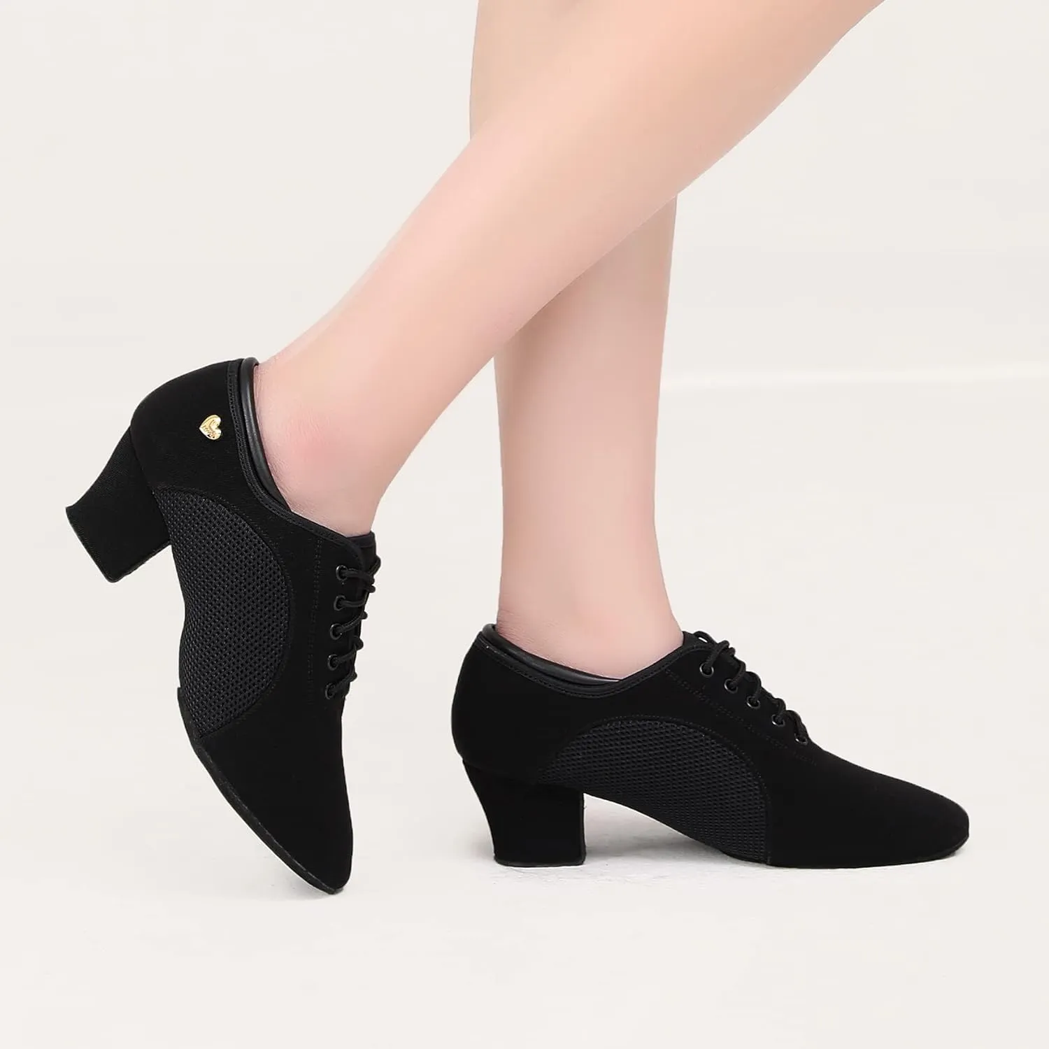 RoseMoli Women's Latin Dance Shoes Lace-up Ballroom Modern Salsa Rhythm Teaching Practice Professional Performance Dance Shoes