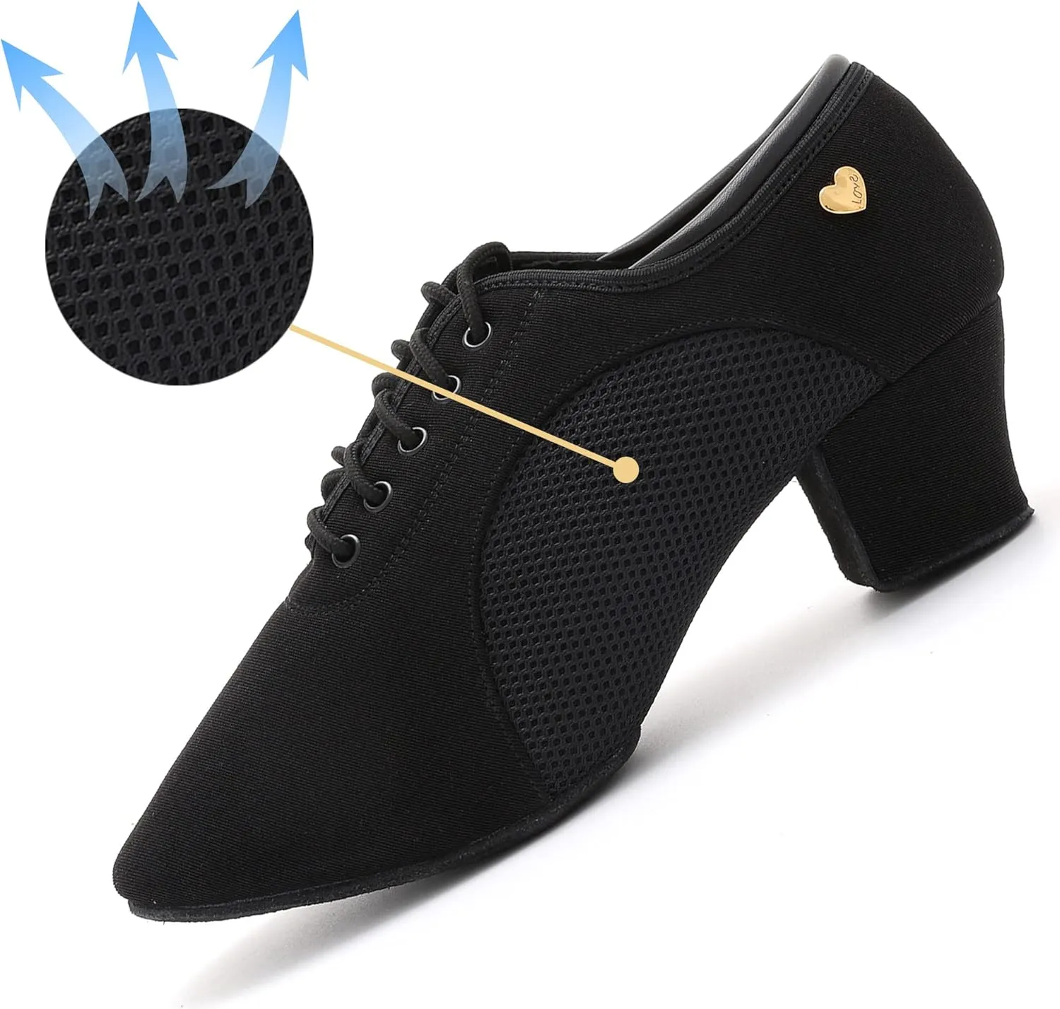 RoseMoli Women's Latin Dance Shoes Lace-up Ballroom Modern Salsa Rhythm Teaching Practice Professional Performance Dance Shoes