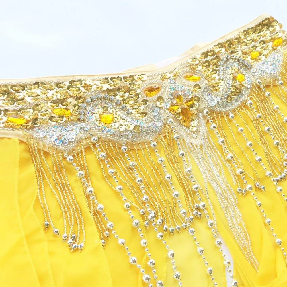 ROYAL SMEELA Belly Dance Costume Set for Women Belly Dance Bra and Belt Chiffon Dancing Skirts Professional Outfit 3pcs