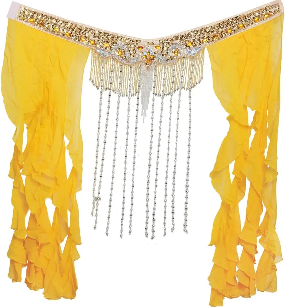 ROYAL SMEELA Belly Dance Costume Set for Women Belly Dance Bra and Belt Chiffon Dancing Skirts Professional Outfit 3pcs