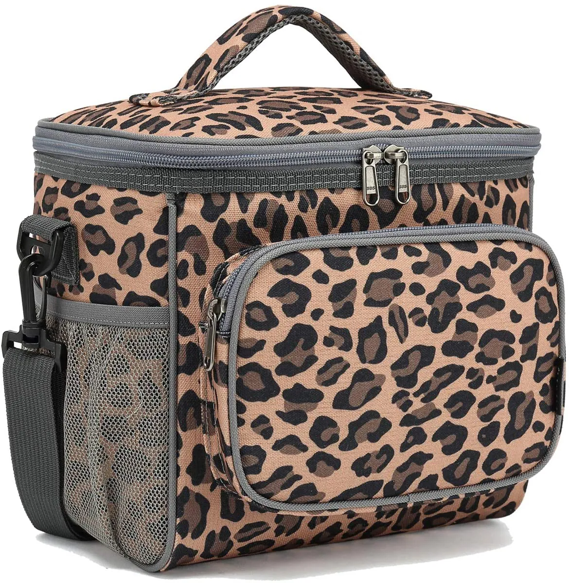 Rynx | Flowfly Insulated Reusable Lunch Box Adult Large Lunch Box For Women And Men With Adjustable Shoulder Strap Front Pocket With Zipper And Double Large Mesh Pocket On The Side, Sea#Blue
