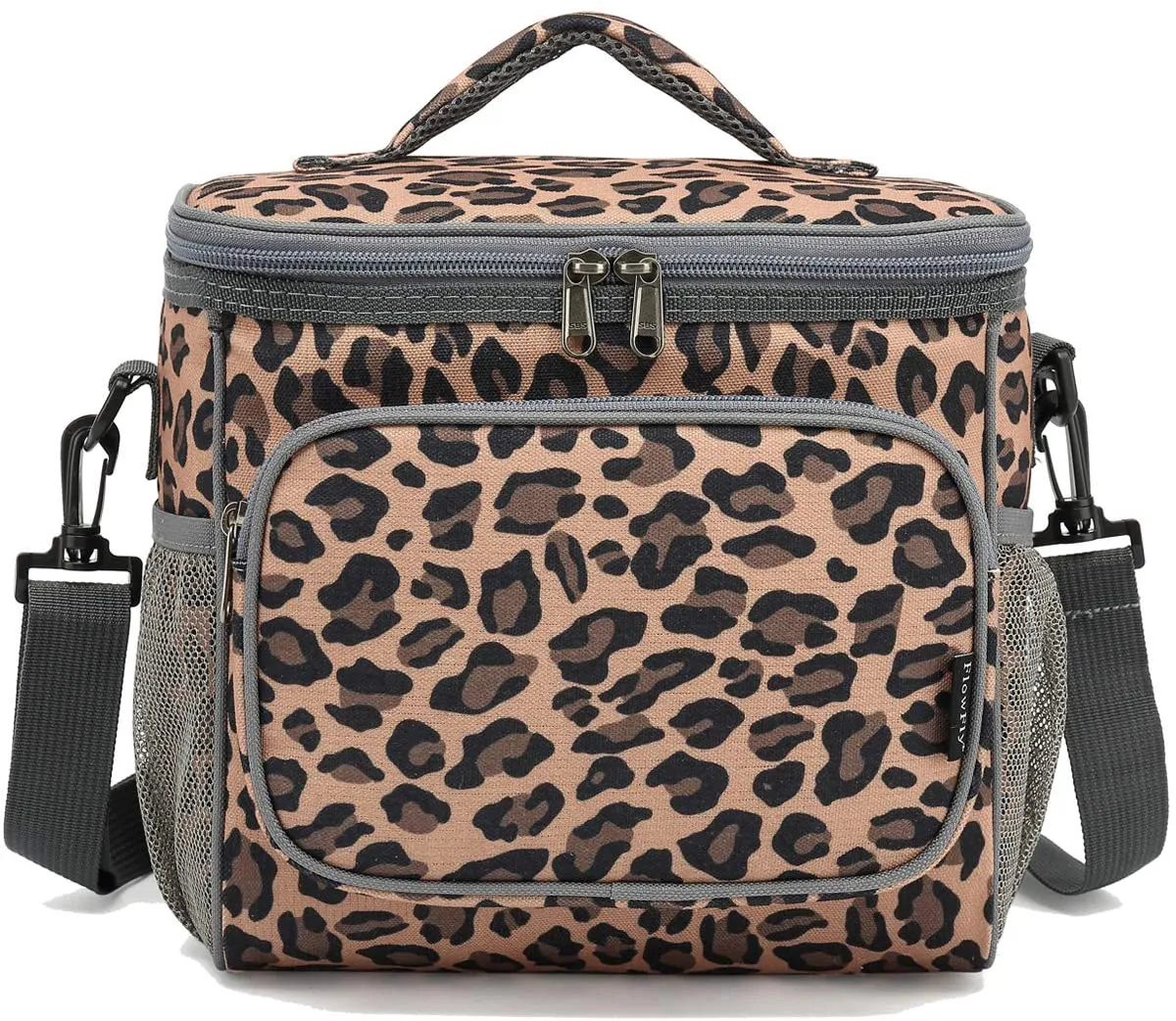 Rynx | Flowfly Insulated Reusable Lunch Box Adult Large Lunch Box For Women And Men With Adjustable Shoulder Strap Front Pocket With Zipper And Double Large Mesh Pocket On The Side, Sea#Blue