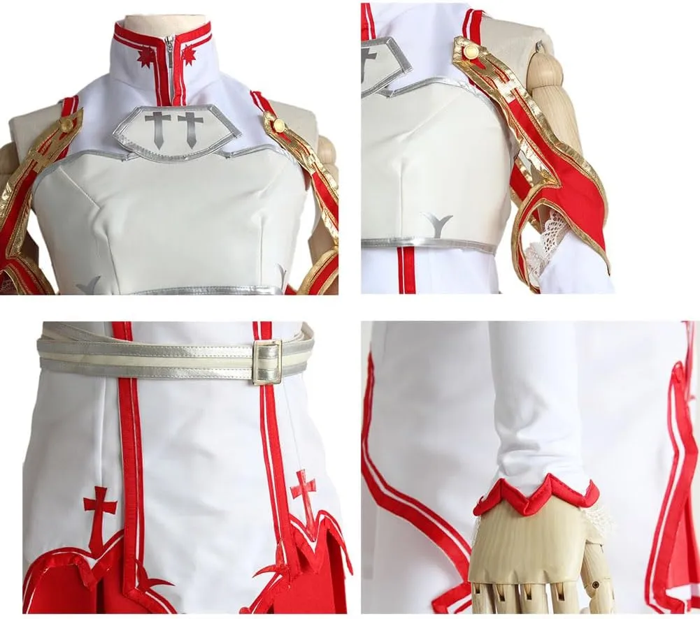 SAO Yuuki Asuna Cosplay Costume Sword Art Online Women Outfit Full Set With Wig