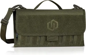 Savior Equipment Tactical Pistol Magazine Storage Pouch w/Hook-N-Loop Cover Panel - Shoulder Strap Included, Reinforced D-Rings, Fits Most Single Double Stack 9mm .40 .45 Mags Holster, 6 Slots