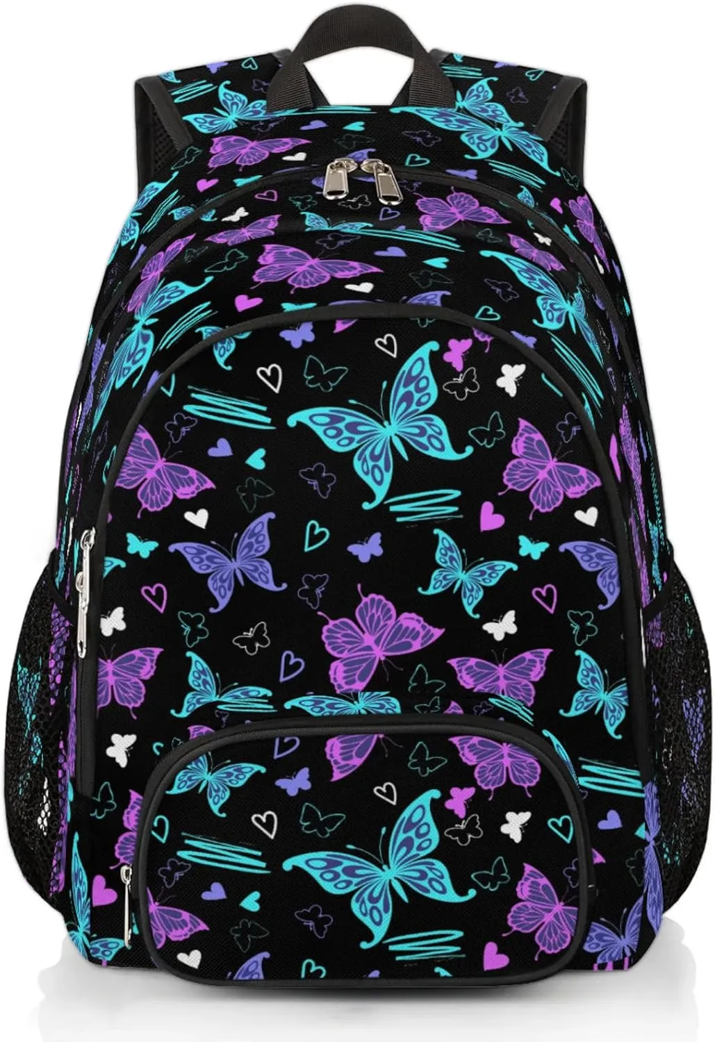 School Backpack for Boys Girls - Bookbag for Middle Elementary College Gym Travel, School Bag Rucksack Casual Daypack Computer Laptop Backpack for Women Men (Colorful Butterfly)