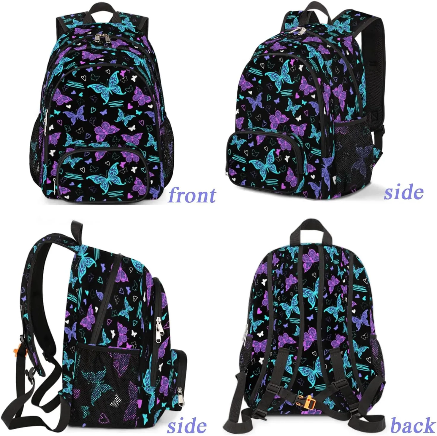 School Backpack for Boys Girls - Bookbag for Middle Elementary College Gym Travel, School Bag Rucksack Casual Daypack Computer Laptop Backpack for Women Men (Colorful Butterfly)