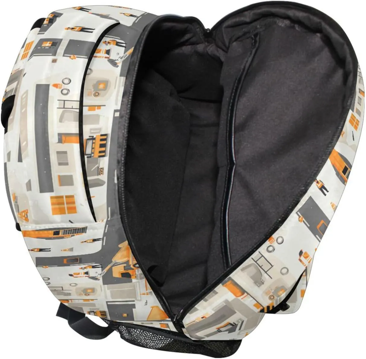 School Backpack for Men Women Fashion Travel Laptop Backpack with Chest Strap for Business Work College Travel Trip Construction Scene Concrete Mixer Truck