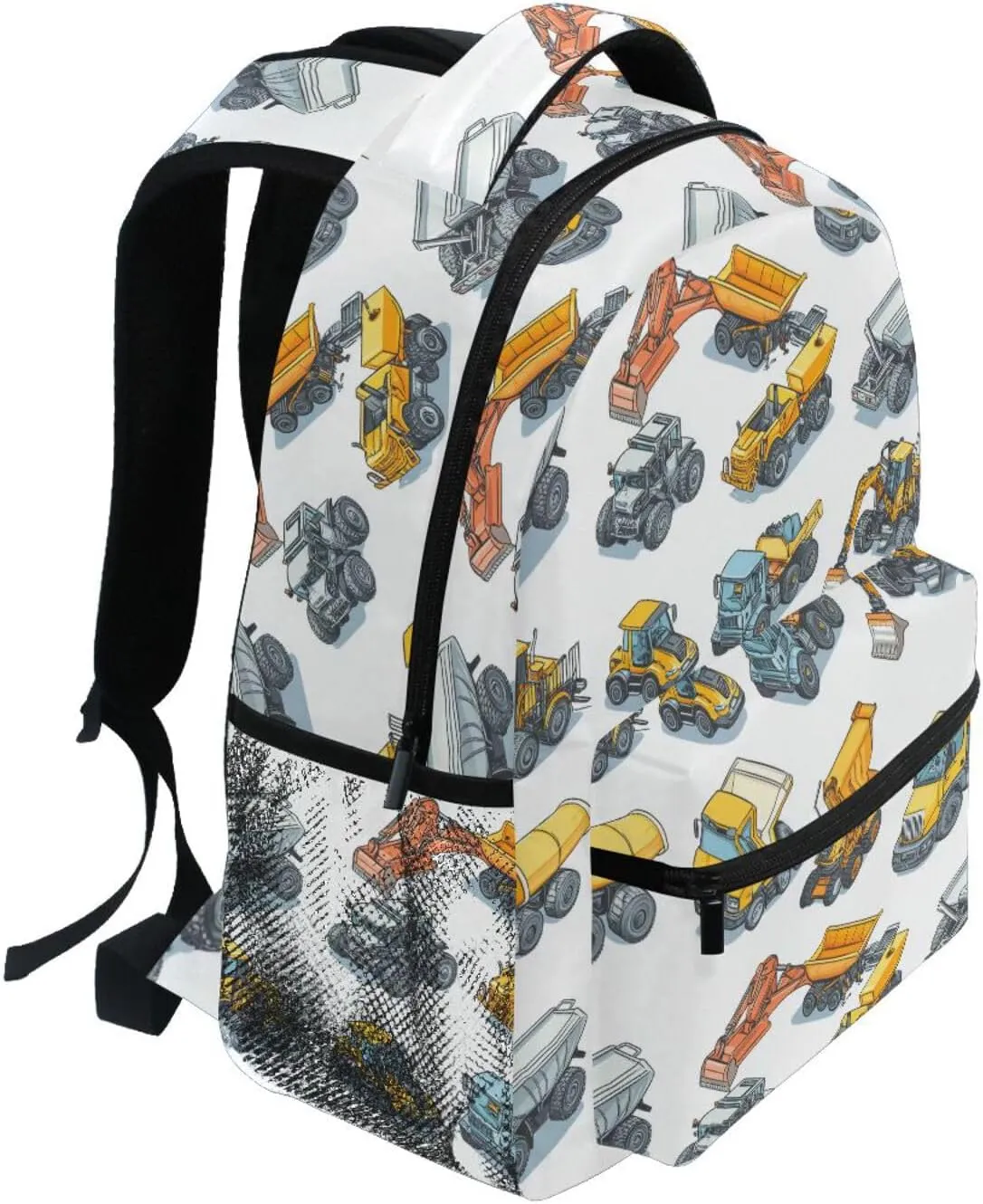School Backpack for Teacher Nurse Waterproof Diaper Bag Backpack with Chest Strap for College Work Construction Vehicles