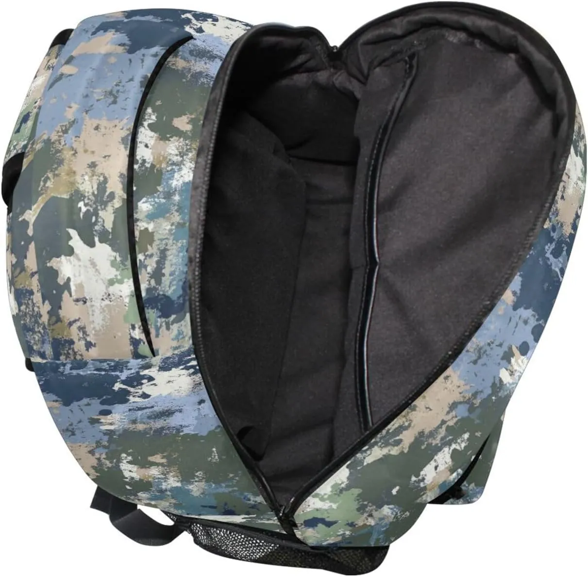 School Backpack for Teens Boys Girls Waterproof School Bag with Chest Strap for College Work Army Camouflage Blue Camouflage