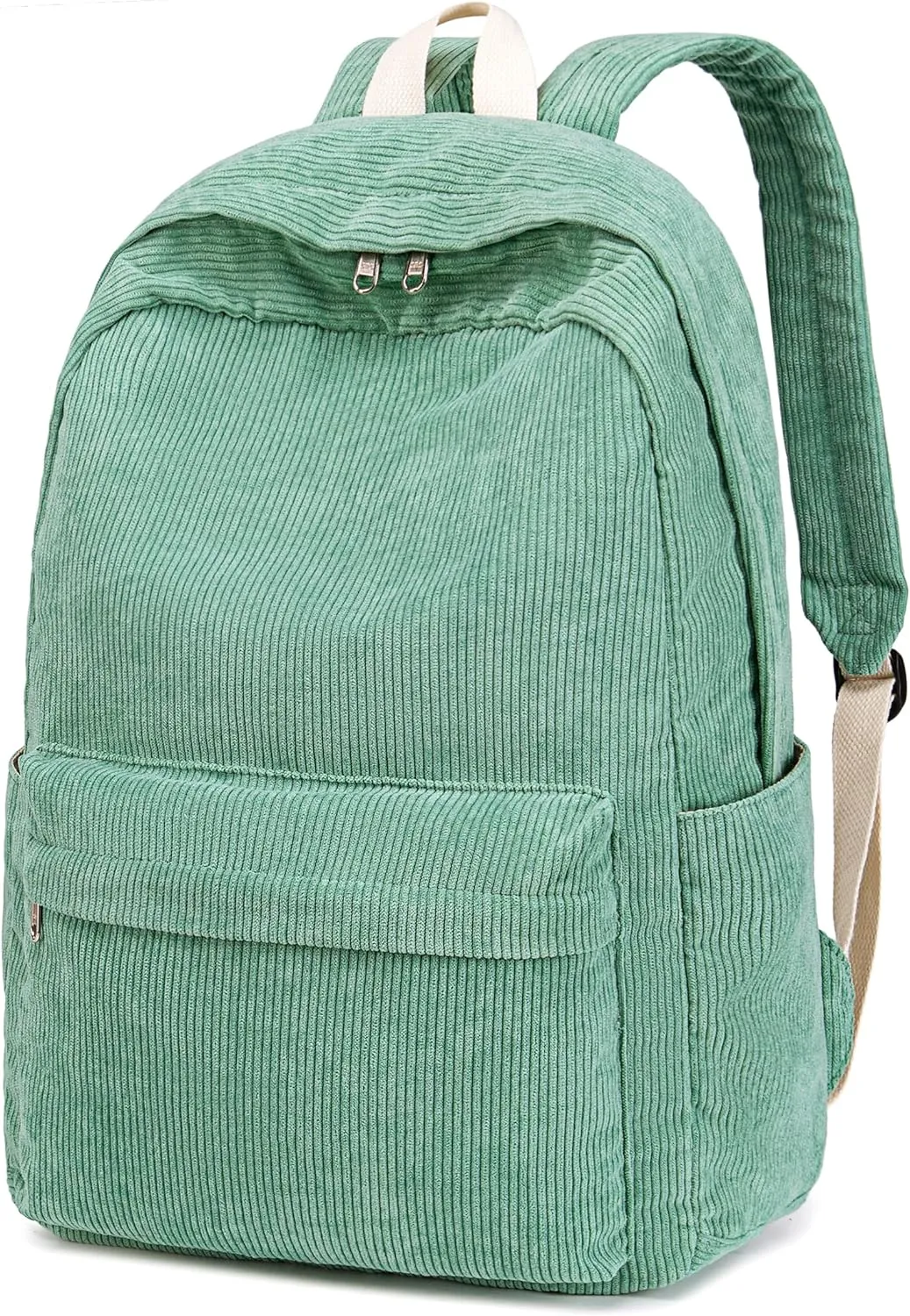 School Backpack for Teens Large Corduroy Bookbag Lightweight 17 inch Laptop Bag for Girls Women Casual High School College Work (Green, 17 inch)