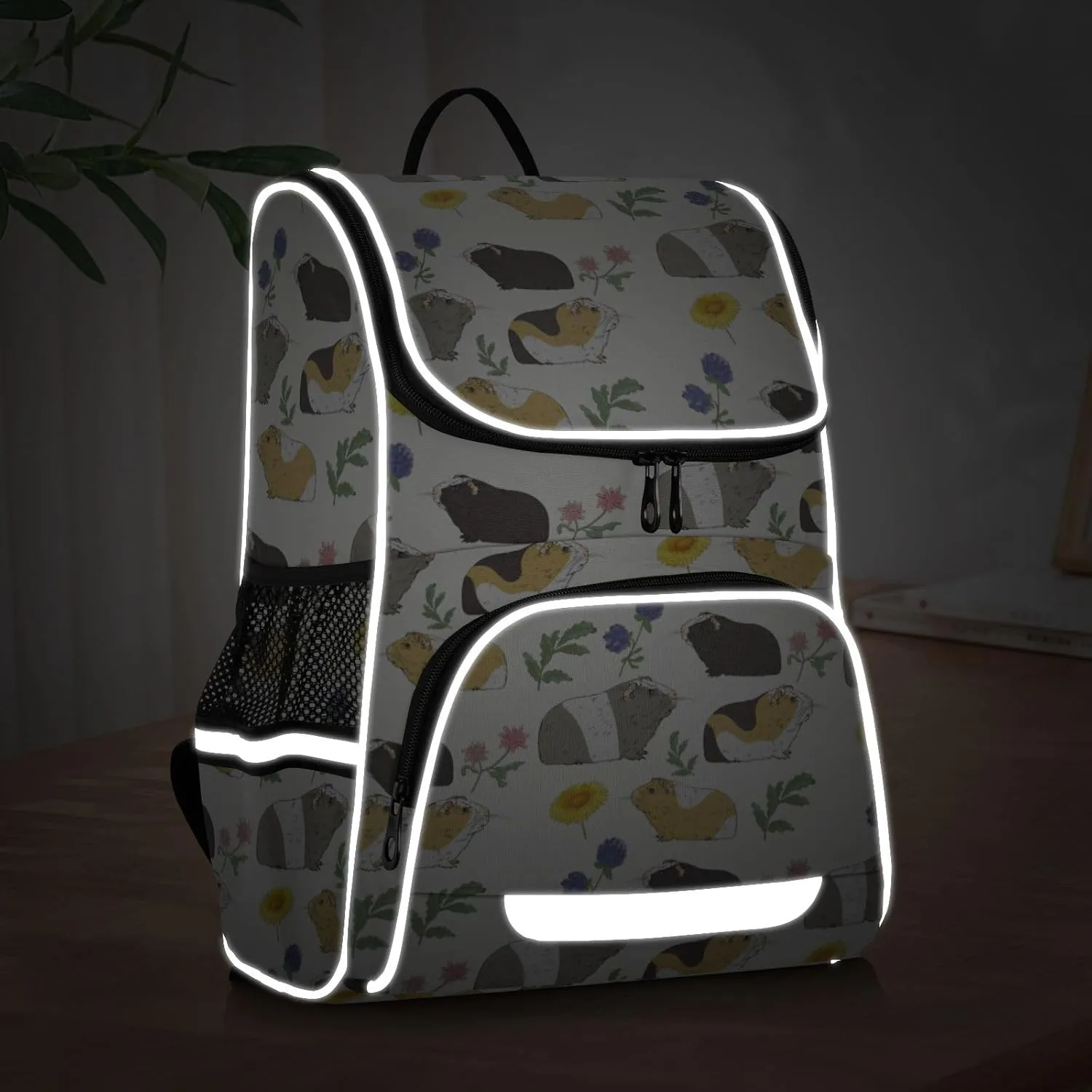 School Backpack with Chest Strap, Guinea Pig Laptop Backpack, Travel Hiking Backpack for Boys Girls, Rucksack, Knapsack
