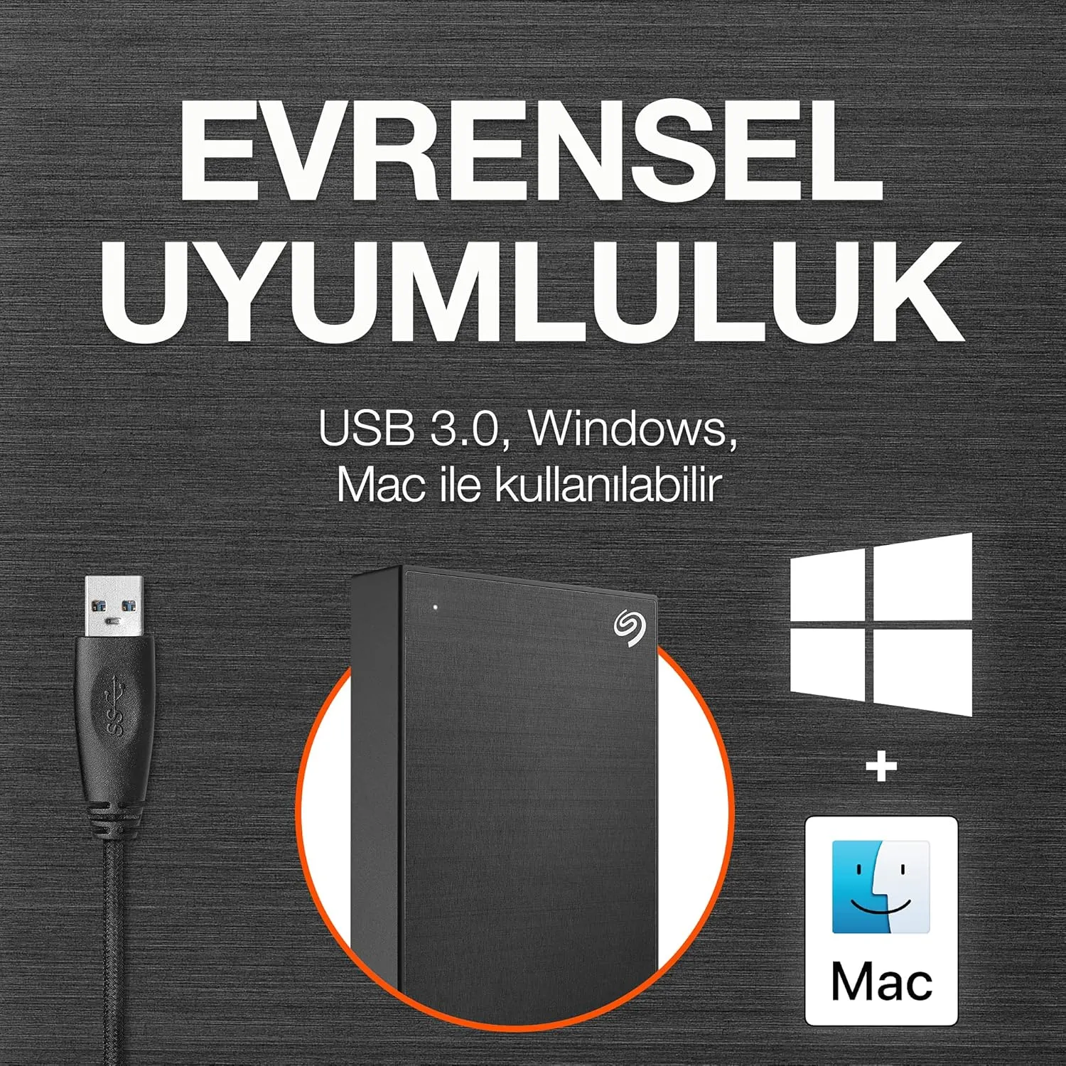 Seagate One Touch, 5TB, Portable External Hard Drive, PC Notebook & Mac USB 3.0, Space Grey, 1 Year Mylio Create, 4 mo Adobe CC Photography, Amazon Excl. (STKB5000405)
