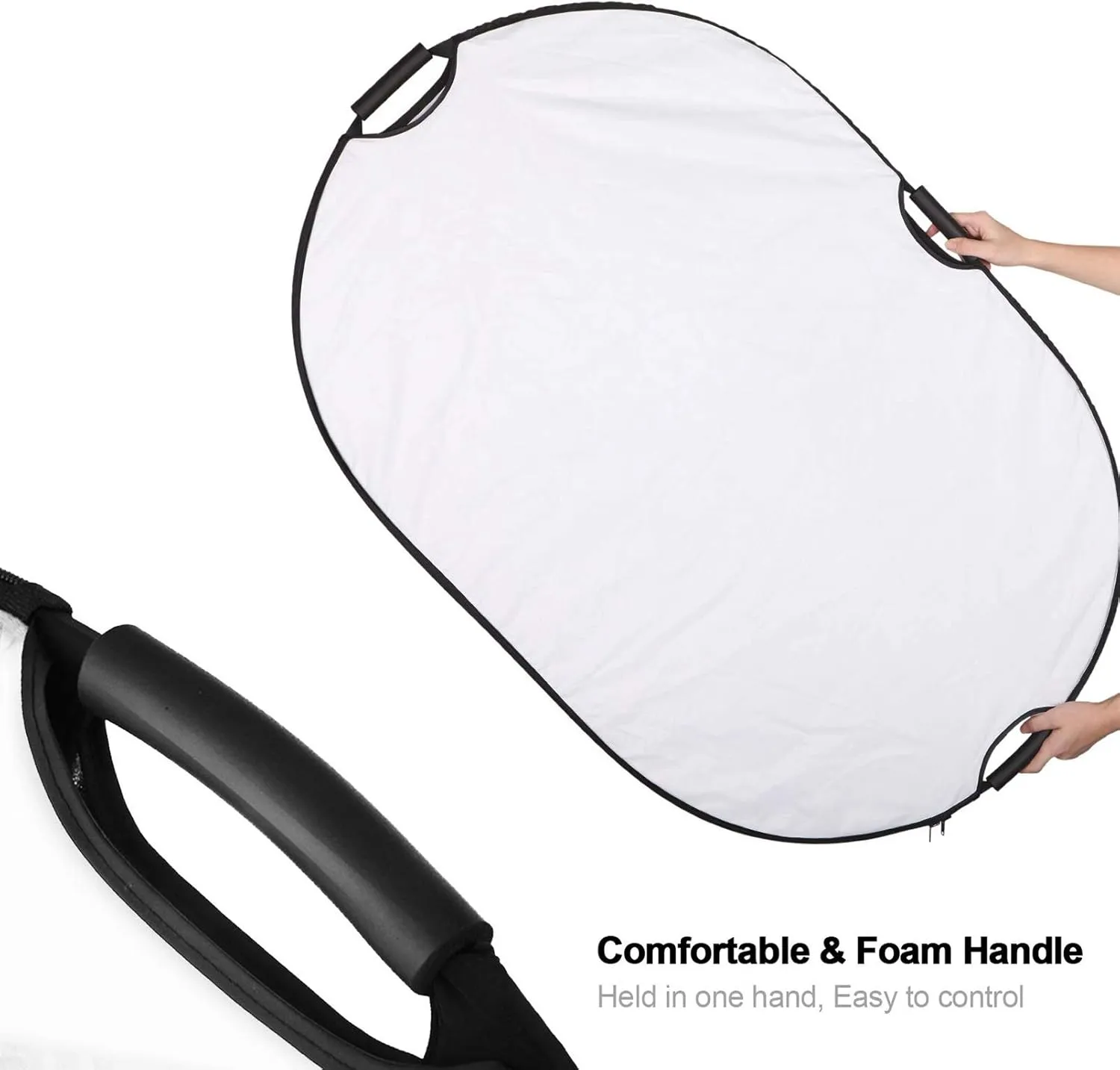 Selens 5-in-1 Oval Reflector with Handle for Photography Photo Studio Lighting & Outdoor Lighting (59 x 78 Inch)