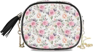 senya Crossbody Purse Small Crossbody Bags Shoulder Handbags Purple Green Lease Rose for Women