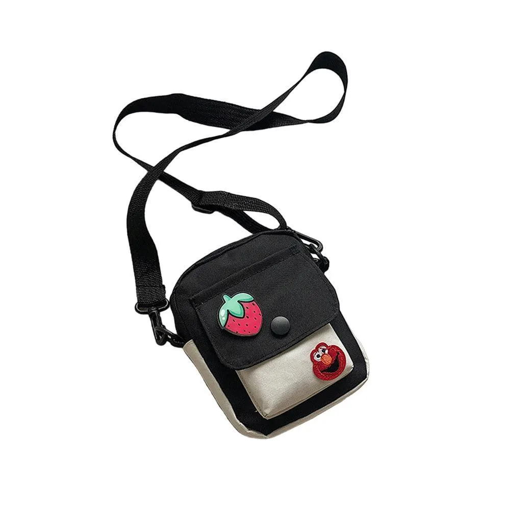 Sesame Street Crossbody Bag Canvas Cartoon Satchel Student Shoulder