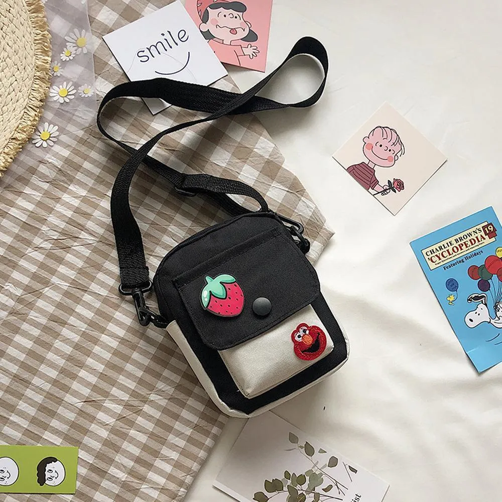 Sesame Street Crossbody Bag Canvas Cartoon Satchel Student Shoulder