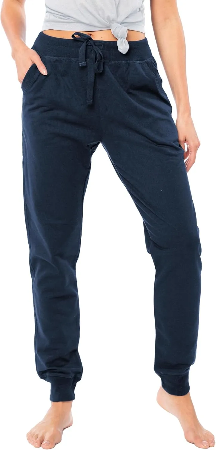 Sexy Basics Women's Drawstring Joggers | Knit Cotton Sweat Pants | Multi Packs & Colors