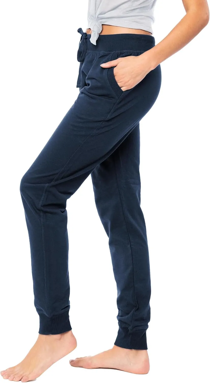 Sexy Basics Women's Drawstring Joggers | Knit Cotton Sweat Pants | Multi Packs & Colors