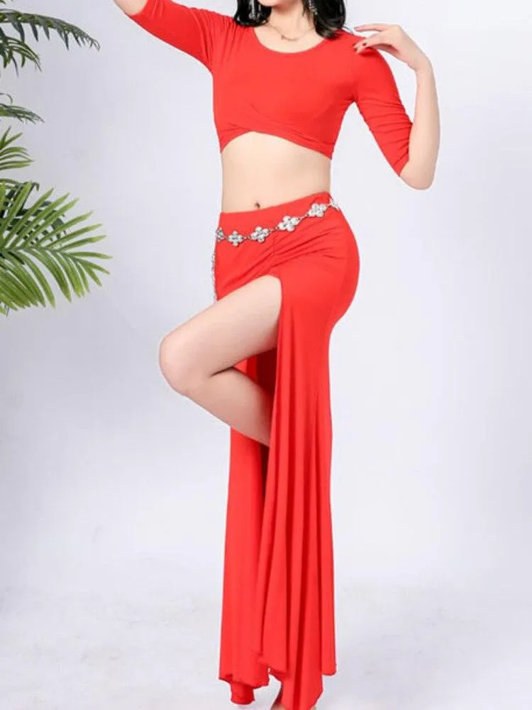 Sexy Women Belly Dance Suit Bellydance Costume Dancing Skirt Belly Dance Top